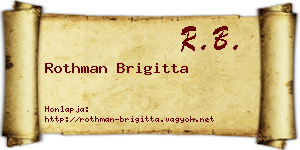 Rothman Brigitta névjegykártya